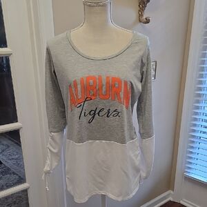 Auburn Tigers GameDay Leisure Gray Orange White Long Sleeve Top Medium EUC…